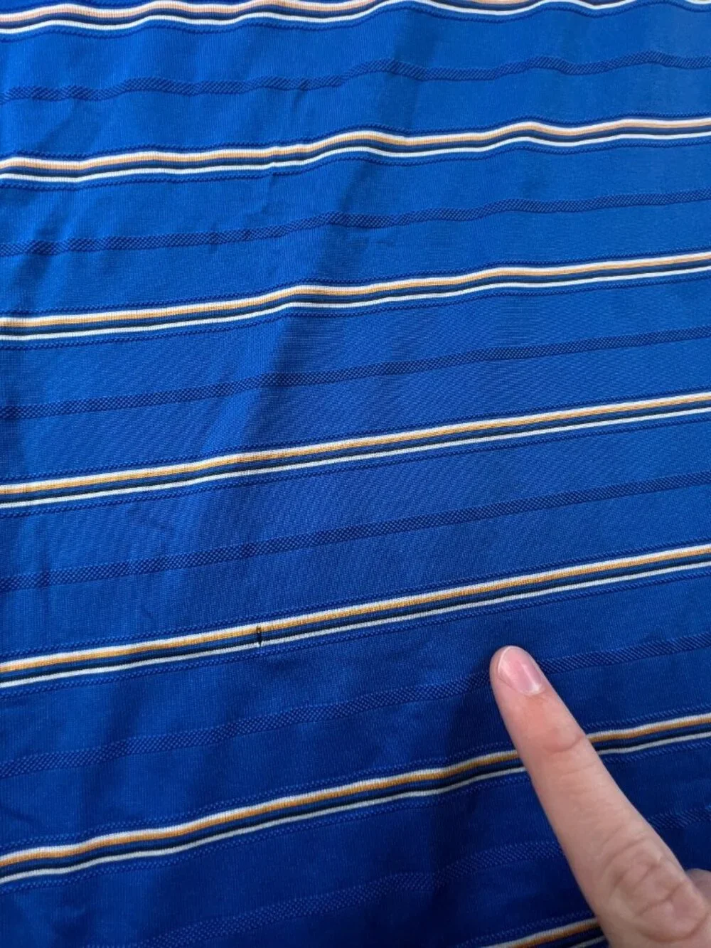 Adidas Climacool Blue Gold Striped Large Short Sleeve Polo Shirt Men’s Golf